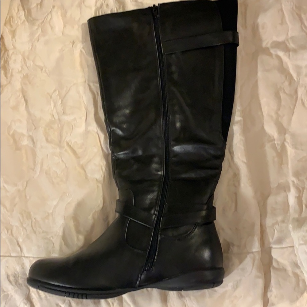 Catherine faux leather knee high boots.